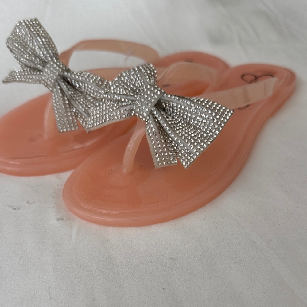 Jessica Simpson Pink Sandals with Silver Bow